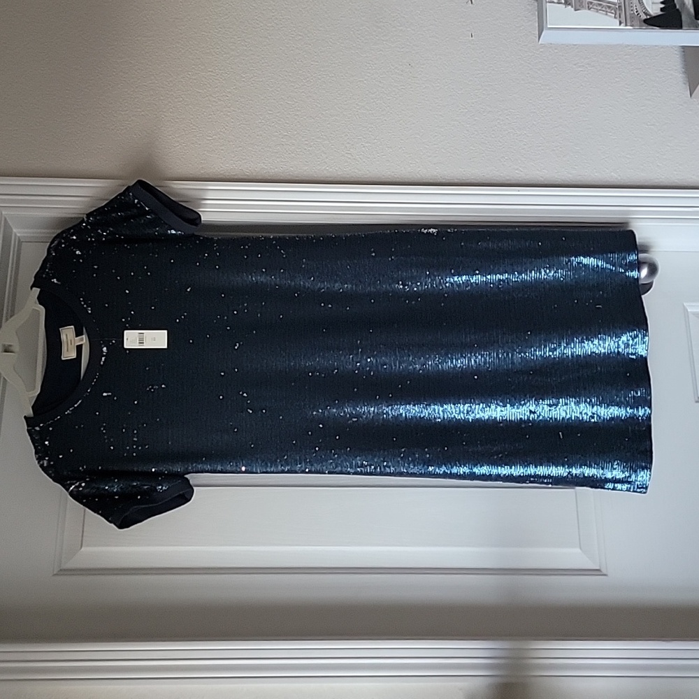 NWT Moulinette Soers Navy Sequined Dress XS
